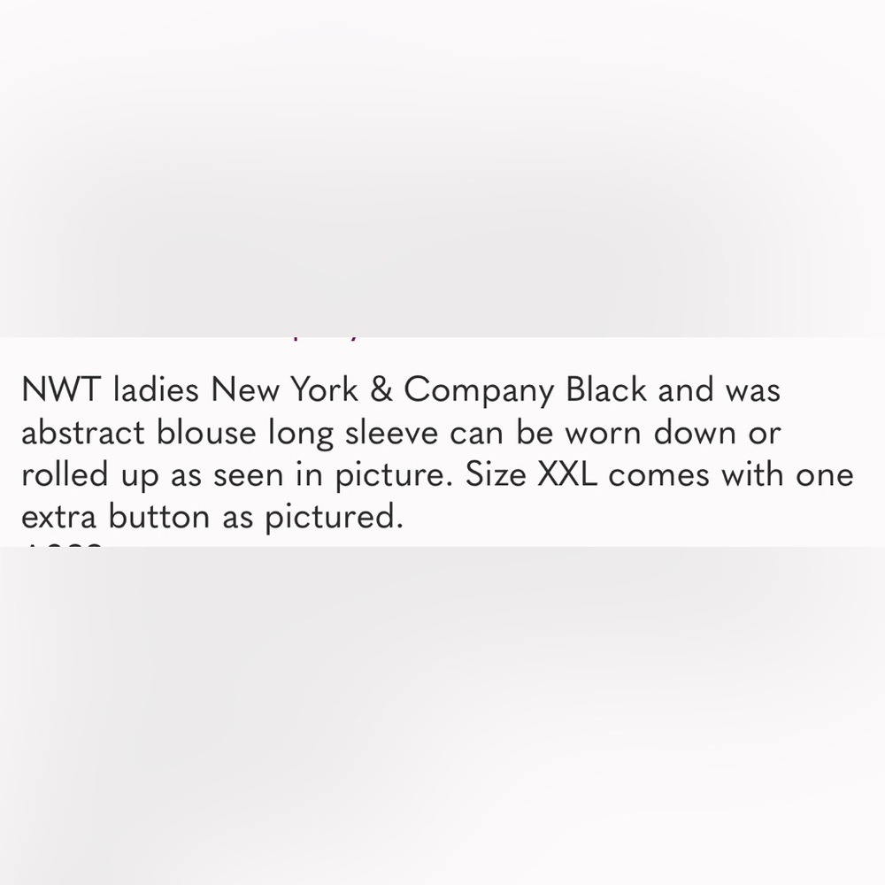 New York and Company Ladies Blouse size XXL - Picture 6 of 6